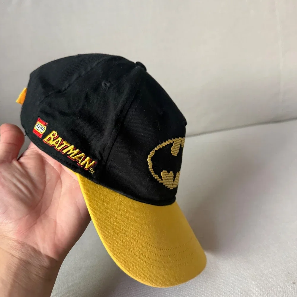 LEGO Batman Baseball Cap Black Yellow Brick Logo DC Comics 2013 Kids Hat Cotton